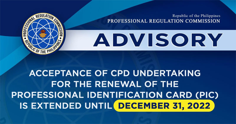 PRC Accepts License Renewal Without CPD Units Until December 2022 IBS 